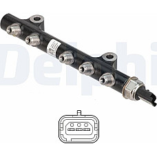 Senzor. presiune combustibil teava distribuitoare VOLVO C30 S40 II S60 II S80 II V40 V50 V60 I V70 III CITROEN BE MAZDA 5 (CW), Dubita, 06.2010 - Delphi 9144A290B
