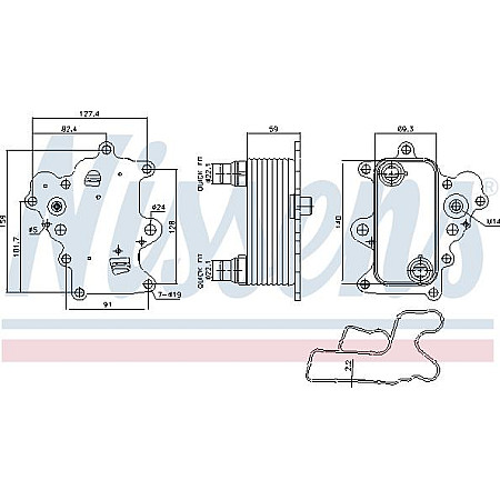 Radiator ulei. ulei motor Oil radiator MAZDA 3 6 CX-5 2.2D 04.12- Nissens 91457