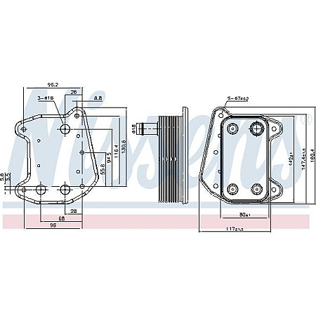 Radiator ulei. ulei motor Oil radiator MERCEDES C CL203 C T-MODEL S203 C W203 CLK C209 E T-MODEL S211 E W211 G W461 G W463 MERCEDES-BENZ E-CLASS (W211), Sedan, 03.2002 - 03.2009 Nissens 91166