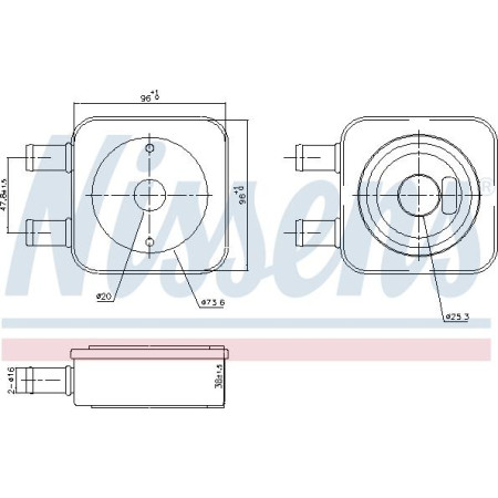 Radiator racire ulei. cutie de viteze automata Oil radiator CITROEN C3 I C3 II C5 I C5 II DS3 PEUGEOT 2008 I 207 407 1.4-2 PEUGEOT 207 CC (WD_), Sabrioleta, 02.2007 - 01.2015 Nissens 91106