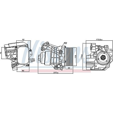 Radiator ulei. ulei motor Oil radiator with oil filter housing AUDI A1 A3 Q2 Q3 TT SEAT ALHAMBRA ARONA ATECA IBIZA V LEON VW TIGUAN (5N_), Crossover, 09.2007 - 07.2018 Nissens 91312