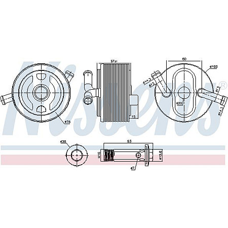 Radiator ulei. ulei motor Oil radiator MITSUBISHI L200 - TRITON PAJERO SPORT II 2.5D 11.05- MITSUBISHI L200 / TRITON (KA_T, KB_T), Cadru de sprijin, 03.2006 - 12.2015 Nissens 91243