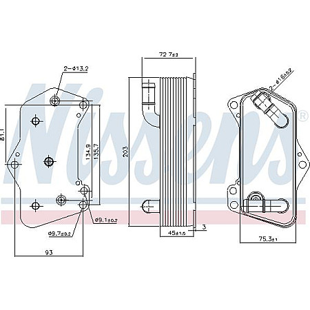 Radiator ulei. ulei motor Oil radiator AUDI A1 A3 Q3 TT SEAT ALHAMBRA ATECA LEON LEON SC LEON ST SKODA KODIAQ OCTAVIA III SEAT LEON ST (5F8), Estate Van, 01.2013 - Nissens 91281