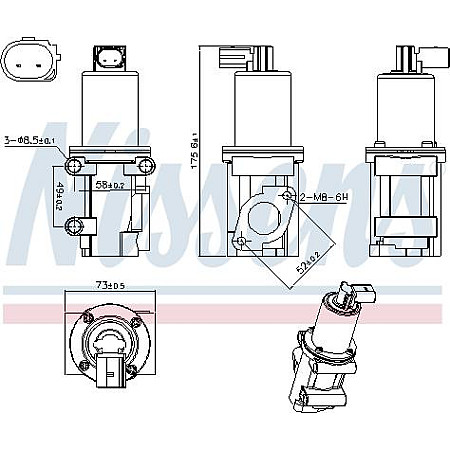 Supapa EGR Valva EGR ALFA ROMEO MITO FIAT 500 500 C BRAVA BRAVO I DOBLO DOBLO-MINIVAN IDEA MAREA PALIO PUNTO PUNT FIAT MAREA (185_), Sedan, 05.1996 - 12.2007 Nissens 98306