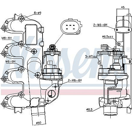 Supapa EGR Colector de aspiratie FORD C-MAX FOCUS II GALAXY II MONDEO IV S-MAX TOURNEO CONNECT TRANSIT CONNECT 1. FORD GALAXY II (WA6), Dubita, 05.2006 - 06.2015 Nissens 98234