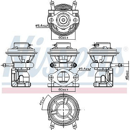 Supapa EGR FIAT DUCATO (250_, 290_), Cadru de sprijin, 07.2006 - Nissens 98226