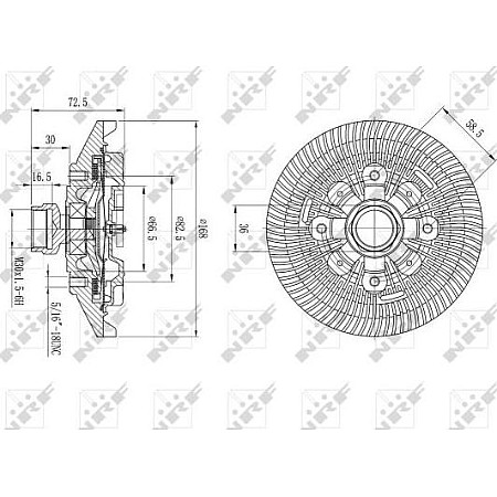 Cupla. ventilator radiator Ventilator CHRYSLER PT CRUISER DODGE CALIBER DAKOTA DURANGO RAM 1500 JEEP CHEROKEE WRA DODGE DURANGO (DN), Crossover, 09.1997 - 12.2003 NRF 49577