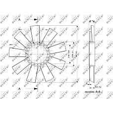 Paleta ventilator. racire motor Ventilator radiator MERCEDES SPRINTER 2-T B901 B902 SPRINTER 3-T B903 SPRINTER 4- MERCEDES-BENZ SPRINTER 2-t (901, 902), Cadru de sprijin, 01.1995 - 05.2006 NRF 49811