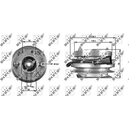 Cupla. ventilator radiator Ventilator IVECO DAILY I DAILY II 2.4D-2.5D-2.8D 01.85-05.99 IVECO DAILY I, Van, 01.1978 - 08.1998 NRF 49703
