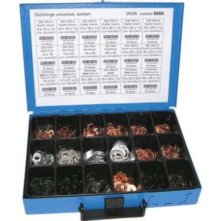 Saiba Zestaw podkladek korka spustowego miski olejowej 18 typow - 390 szt. DRESSELHAUS 4499000068666