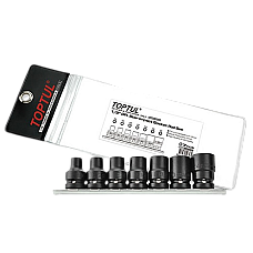 Set 7 chei tubulare de impact TOPTUL GDAG0701, antrenor patrat 1/2 inch, profil torx, deschidere chei E10-E24, finisaj fosfatat TOPTUL GDAG0701