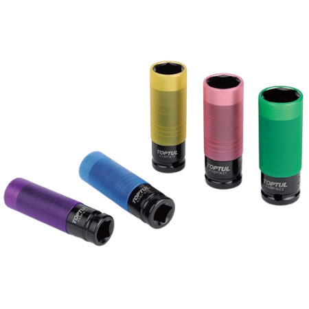 Cheie tubulara de impact pentru jante aliaj TOPTUL KABP1619, prindere patrat 1/2 inch, hex 19 mm, lungime 86 mm, crom molibden TOPTUL KABP1619