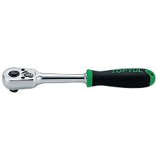 Antrenor clichet reversibil TOPTUL CJPI1220, eliberare rapida, 45 dinti, antrenor patrat 3/8 inch, lungime 200 mm, maner cauciuc, aderent TOPTUL CJPI1220