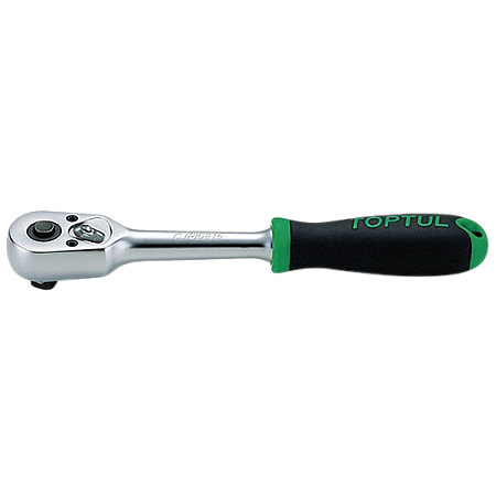 Antrenor clichet reversibil TOPTUL CJPI1220, eliberare rapida, 45 dinti, antrenor patrat 3/8 inch, lungime 200 mm, maner cauciuc, aderent TOPTUL CJPI1220