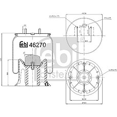 Burduf. suspensie pneumatica Supa de suspensie pneumatica spate R cu piston de plastic RVI MIDLUM 01.00- RENAULT TRUCKS MIDLUM, 01.2000 - Febi Bilstein 46270