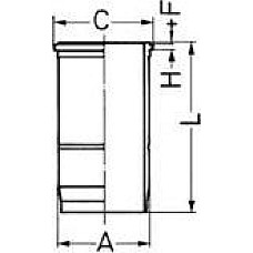 Camasa piston inner diameter. 131mm length. 262mm flange diameter. 1596mm VOLVO 9700 9900 B13 FH FH II FM VOLVO FM (VTR3R), 09.2005 - Kolbenschmidt 89886110