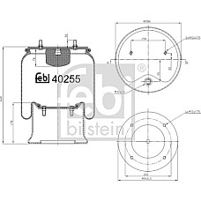 Burduf. suspensie pneumatica Supa de suspensie pneumatica spate R cu baza SCHMITZ WEWELER Febi Bilstein 40255