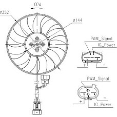 Ventilator. radiator Ventilator radiator AUDI A3 Q3 TT SEAT ATECA TARRACO SKODA KAROQ KODIAQ VW ARTEON ARTEON SHO AUDI Q3 (F3N), Sportback, 06.2019 - NRF 47969
