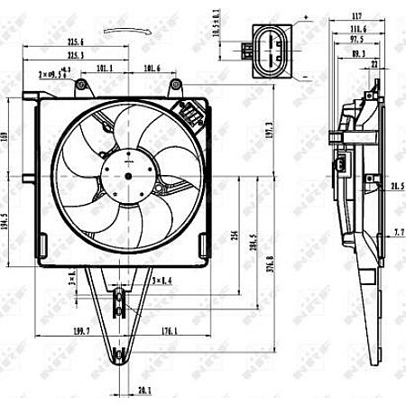 Ventilator. radiator Ventilator radiator cu carcasa FIAT PALIO SIENA STRADA 1.0-1.7D 04.96- FIAT PALIO Weekend (178_, 173_, 373_, 374_), Turism, 04.1996 - NRF 47431
