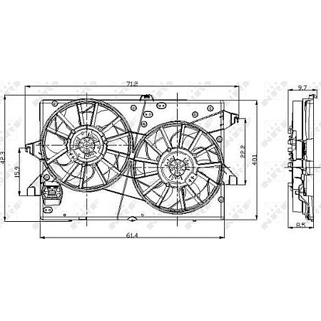 Ventilator. radiator Ventilator radiator cu carcasa FORD MONDEO III 1.8-3.0 10.00-03.07 FORD MONDEO III (B4Y), Sedan, 10.2000 - 09.2007 NRF 47003