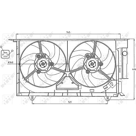 Ventilator, radiator PEUGEOT 306 (7B, N3, N5), Sedan, 04.1993 - 10.2003 NRF 47075