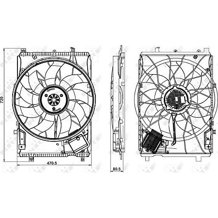 Ventilator. radiator Ventilator radiator cu carcasa se potriveste. MERCEDES A W176 C C204 C T-MODEL S204 C W204 CLA C117 CLA SHO MERCEDES-BENZ CLA (C117), Compartiment, 01.2013 - 03.2019 NRF 47853