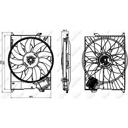 Ventilator. radiator Ventilator radiator cu carcasa MERCEDES CLK C209 CLS C219 E T-MODEL S211 E W211 S C216 S W22 MERCEDES-BENZ E-CLASS T-Model (S211), Turism, 02.2003 - 07.2009 NRF 47852