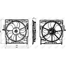 Ventilator. radiator Ventilator radiator cu carcasa BMW X5 E70 X6 E71 E72 3.0 06.07-07.14 BMW X6 (E71, E72), Crossover, 06.2007 - 07.2014 NRF 47837