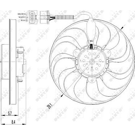 Ventilator. radiator Ventilator radiator AUDI A3 TT SEAT AROSA CORDOBA IBIZA III LEON TOLEDO II SKODA FABIA I FAB VW POLO (9N4), Sedan, 09.2002 - 12.2010 NRF 47398