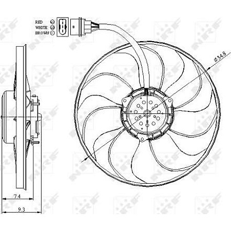 Motor electric.ventilator Ventilator radiator AUDI A3 TT SEAT LEON TOLEDO II VW BORA BORA I GOLF IV GOLF V NEW BE SEAT TOLEDO II (1M2), Sedan, 10.1998 - 05.2006 NRF 47393