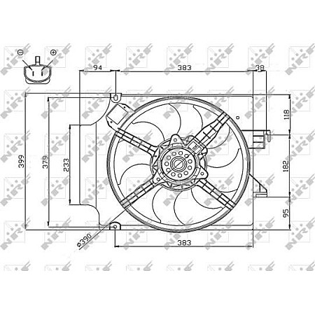 Ventilator. radiator Ventilator radiator cu carcasa FORD TRANSIT 2.0D 08.00-05.06 FORD TRANSIT (FM_, FN_), Cadru de sprijin, 01.2000 - 05.2006 NRF 47748