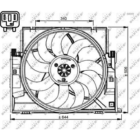Ventilator, radiator BMW 3 Gran Turismo VI (F34), Hatchback, 07.2012 - NRF 47736