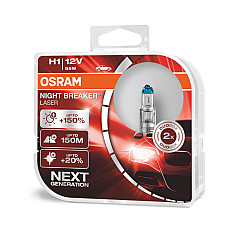 Set 2 becuri auto cu halogen Osram H1 12V 55W P14,5s Night Breaker Unlimited +150%