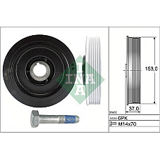 Fulie curea. arbore cotit Crankshaft pulley CITROEN BERLINGO BERLINGO-MINIVAN C4 I C5 C5 I C8 JUMPY FIAT SCUDO ULYSSE LANC PEUGEOT 807 (EB_), Dubita, 06.2002 - INA 544 0058 20
