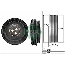 Fulie curea. arbore cotit Crankshaft pulley number of ribs. 4 6 with torsion damper fits. CITROEN JUMPER II FIAT DUCATO FORD TOU AUDI ALLROAD (4BH, C5), Turism, 05.2000 - 08.2005 INA 544 0166 10