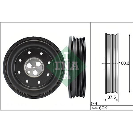 Fulie curea. arbore cotit Crankshaft pulley FORD MONDEO III TRANSIT JAGUAR X-TYPE I 2.0D-2.2D 08.00-12.09 FORD TRANSIT (FA_), Van, 01.2000 - 05.2006 INA 544 0134 10