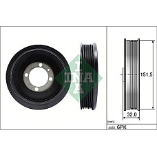 Fulie curea. arbore cotit Crankshaft pulley number of ribs. 6 fits. CHEVROLET CRUZE TRAX OPEL ASTRA H ASTRA H CLASSIC ASTRA H GT OPEL CORSA D (S07), Hatchback, 07.2006 - 08.2014 INA 544 0123 10