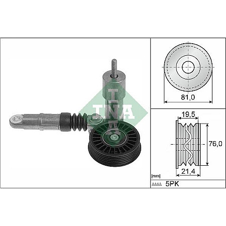 Intinzator.curea transmisie V-nerv curea tensionare AUDI A4 1.9TDI 00.03- A6 1.9 TDI-00.07 Skoda Superb 1.9TDI 02.02- Volkswa VW PASSAT Variant V (3B6), Turism, 09.2000 - 08.2005 INA 534 0014 10
