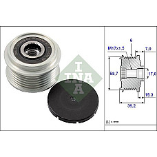 Sistem roata libera. generator Rulita alternator FORD C-MAX FOCUS C-MAX FOCUS I FOCUS II GALAXY II MONDEO IV S-MA FORD TOURNEO CONNECT (TOURNEO CONNECT/PJ2 / PJ), Dubita, 06.2002 - 12.2013 INA 535 0098 10