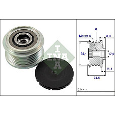 Sistem roata libera. generator Rulita alternator VOLVO S80 II V70 III CITROEN BERLINGO BERLINGO MULTISPACE BERLIN CITROEN C2 ENTERPRISE (JG_), Van, 11.2003 - 12.2009 INA 535 0059 10