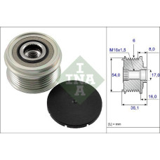 Sistem roata libera. generator Rulita alternator ALFA ROMEO MITO BMW 1 E87 3 E90 3 E91 3 E92 3 E93 CITROEN NEMO N FIAT PUNTO II (188_), Hatchback, 09.1999 - 07.2012 INA 535 0063 10