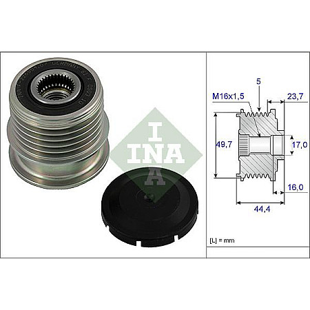 Sistem roata libera. generator Rulita alternator MERCEDES A W168 VANEO 414 1.6-2.1 07.98-07.05 MERCEDES-BENZ A-CLASS (W168), Hatchback, 07.1997 - 08.2005 INA 535 0011 10