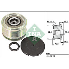 Sistem roata libera. generator Rulita alternator MERCEDES CITAN MPV CITAN MIXTO DOUBLE CABIN CITAN-MINIVAN W415 A RENAULT MEGANE IV Grandtour (K9A/M/N_), Turism, 04.2016 - INA 535 0105 10