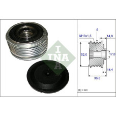 Sistem roata libera. generator Rulita alternator MERCEDES A W169 B SPORTS TOURER W245 1.5-2.0CNG 09.04-06.12 MERCEDES-BENZ B-CLASS (W245), Hatchback, 03.2005 - 11.2011 INA 535 0129 10