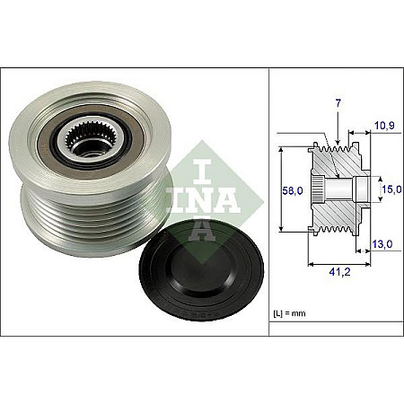 Sistem roata libera. generator Rulita alternator TOYOTA DYNA HIACE IV HIACE V HILUX VI HILUX VII HILUX VIII LAND TOYOTA LAND CRUISER PRADO III (_J12_), Crossover, 09.2002 - 12.2010 INA 535 0173 10
