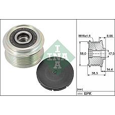 Sistem roata libera. generator Rulita alternator HYUNDAI ACCENT V BAYON CRETA ELANTRA V ELANTRA VI I10 I I10 II I HYUNDAI i10 II (BA, IA), Hatchback, 08.2013 - INA 535 0296 10