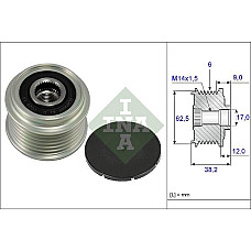 Sistem roata libera. generator Rulita alternator HYUNDAI SONATA V KIA CARENS II CARENS III MAGENTIS TOYOTA AURIS KIA MAGENTIS (MG), Sedan, 10.2005 - INA 535 0219 10