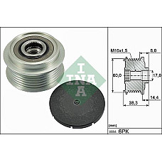 Sistem roata libera. generator Rulita alternator TOYOTA YARIS 1.0 12.10- TOYOTA YARIS (_P13_), Hatchback Van, 10.2012 - INA 535 0289 10