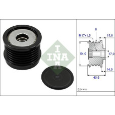 Sistem roata libera. generator Rulita alternator ALFA ROMEO GIULIETTA CHRYSLER DELTA FIAT 500L 500X BRAVO II CROM FIAT CROMA (194_), Estate Van, 04.2006 - 12.2011 INA 535 0230 10
