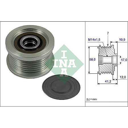 Sistem roata libera. generator Rulita alternator se potriveste. LEXUS IS II TOYOTA AURIS AVENSIS COROLLA COROLLA VERSO DYNA FORT TOYOTA HIACE V (TRH2__, KDH2__, LH2__), Van, 06.2004 - 05.2019 INA 535 0232 10